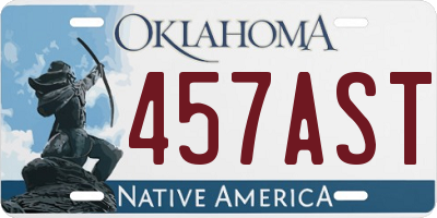OK license plate 457AST