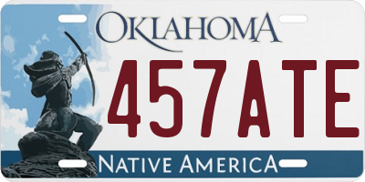 OK license plate 457ATE