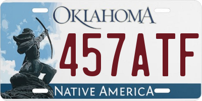 OK license plate 457ATF