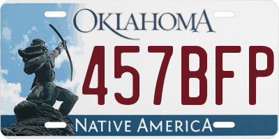 OK license plate 457BFP