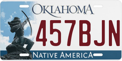 OK license plate 457BJN