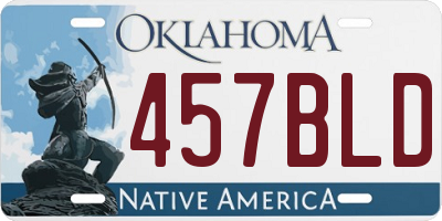 OK license plate 457BLD