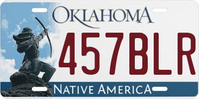 OK license plate 457BLR