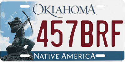 OK license plate 457BRF
