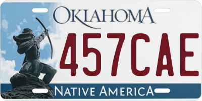 OK license plate 457CAE