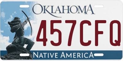 OK license plate 457CFQ