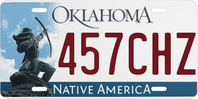 OK license plate 457CHZ