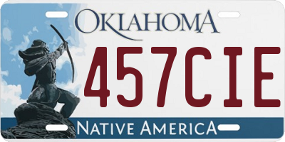 OK license plate 457CIE