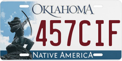 OK license plate 457CIF