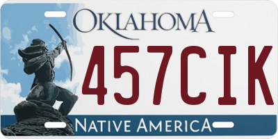 OK license plate 457CIK