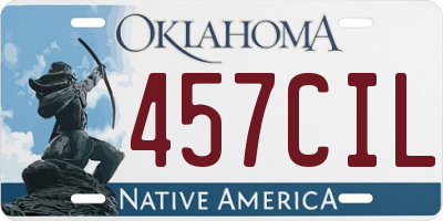 OK license plate 457CIL