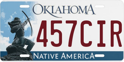 OK license plate 457CIR