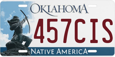 OK license plate 457CIS