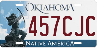 OK license plate 457CJC