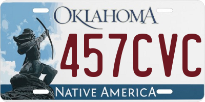 OK license plate 457CVC