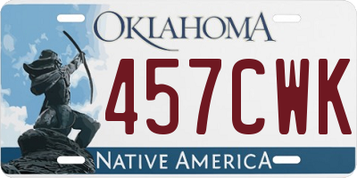 OK license plate 457CWK