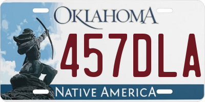 OK license plate 457DLA
