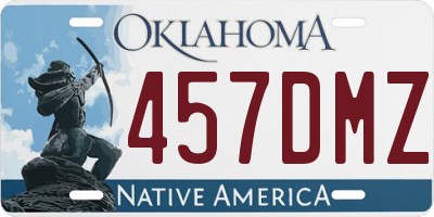 OK license plate 457DMZ