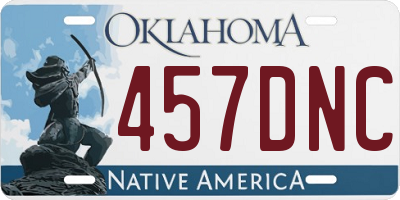 OK license plate 457DNC