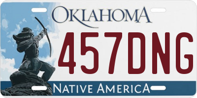 OK license plate 457DNG