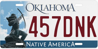 OK license plate 457DNK