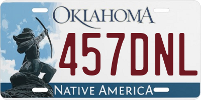 OK license plate 457DNL