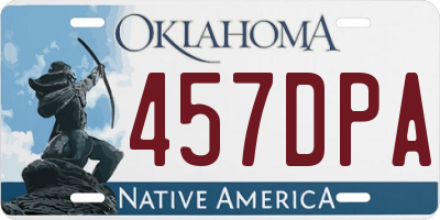 OK license plate 457DPA