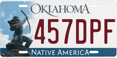 OK license plate 457DPF