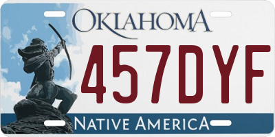 OK license plate 457DYF