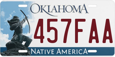 OK license plate 457FAA