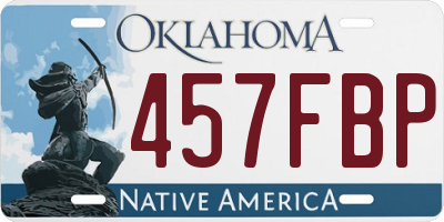 OK license plate 457FBP