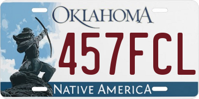 OK license plate 457FCL