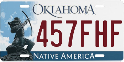 OK license plate 457FHF