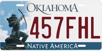 OK license plate 457FHL