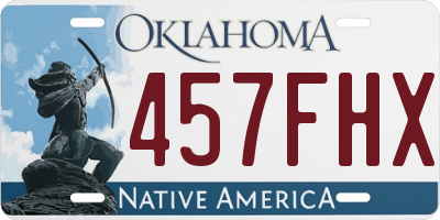 OK license plate 457FHX