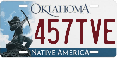 OK license plate 457TVE