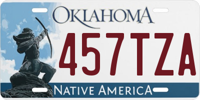 OK license plate 457TZA