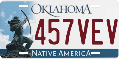 OK license plate 457VEV