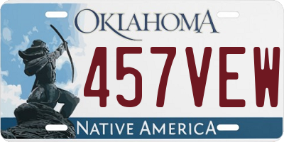 OK license plate 457VEW