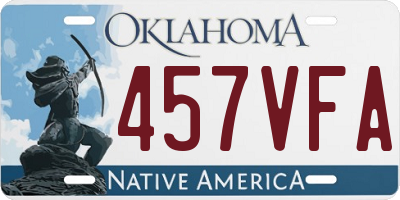 OK license plate 457VFA