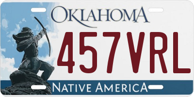 OK license plate 457VRL