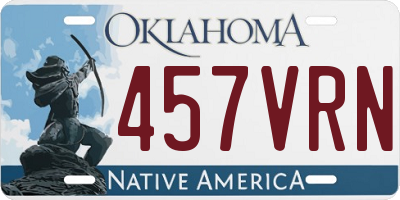 OK license plate 457VRN