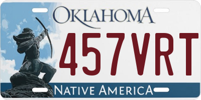 OK license plate 457VRT