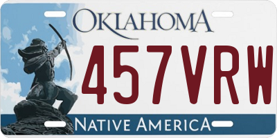 OK license plate 457VRW