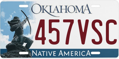 OK license plate 457VSC