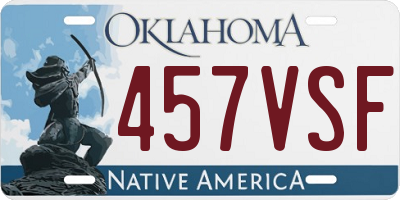 OK license plate 457VSF