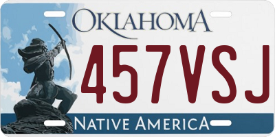 OK license plate 457VSJ