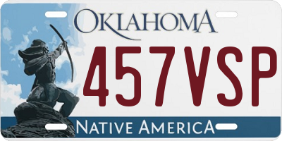 OK license plate 457VSP