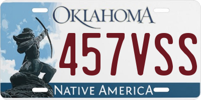 OK license plate 457VSS