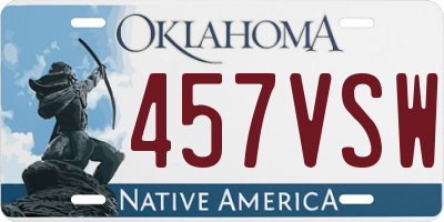 OK license plate 457VSW